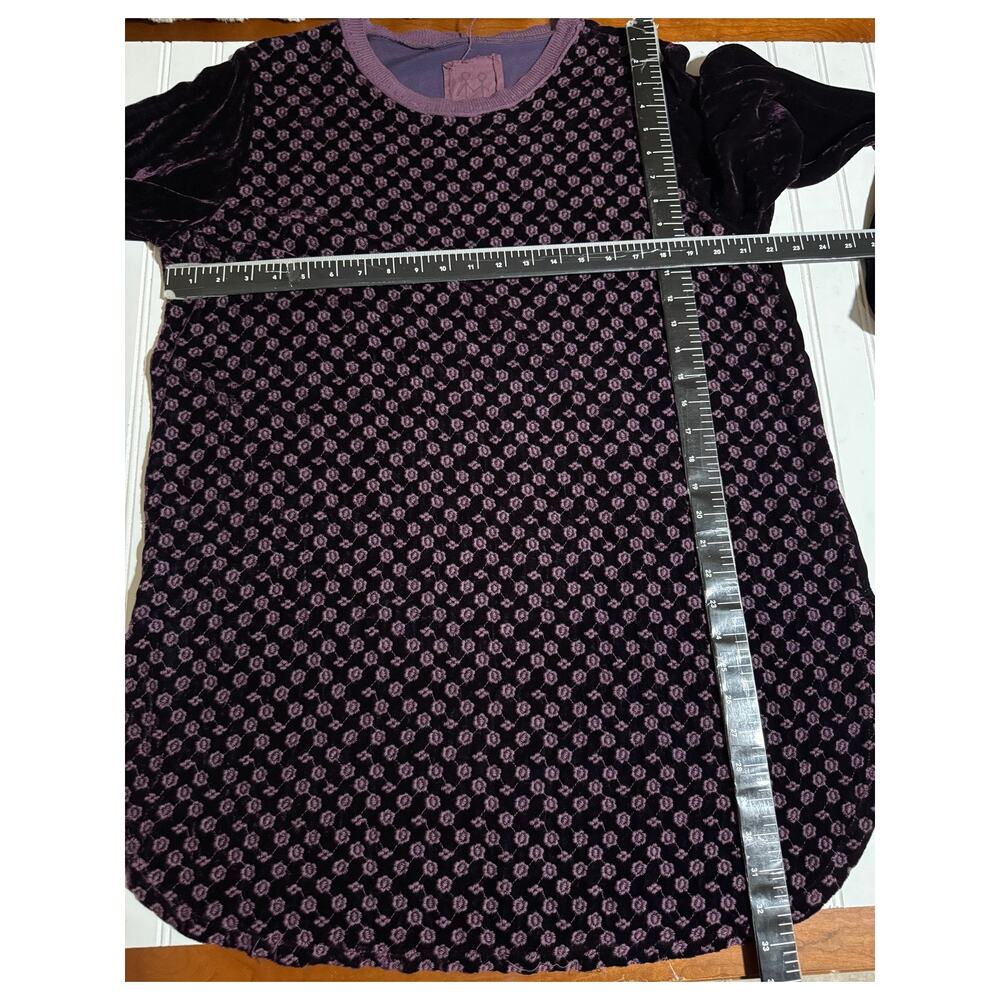 Johnny Was Peter & Greta Biya Large Purple eggplant Velvet Tunic Boho Longline - Picture 9 of 11